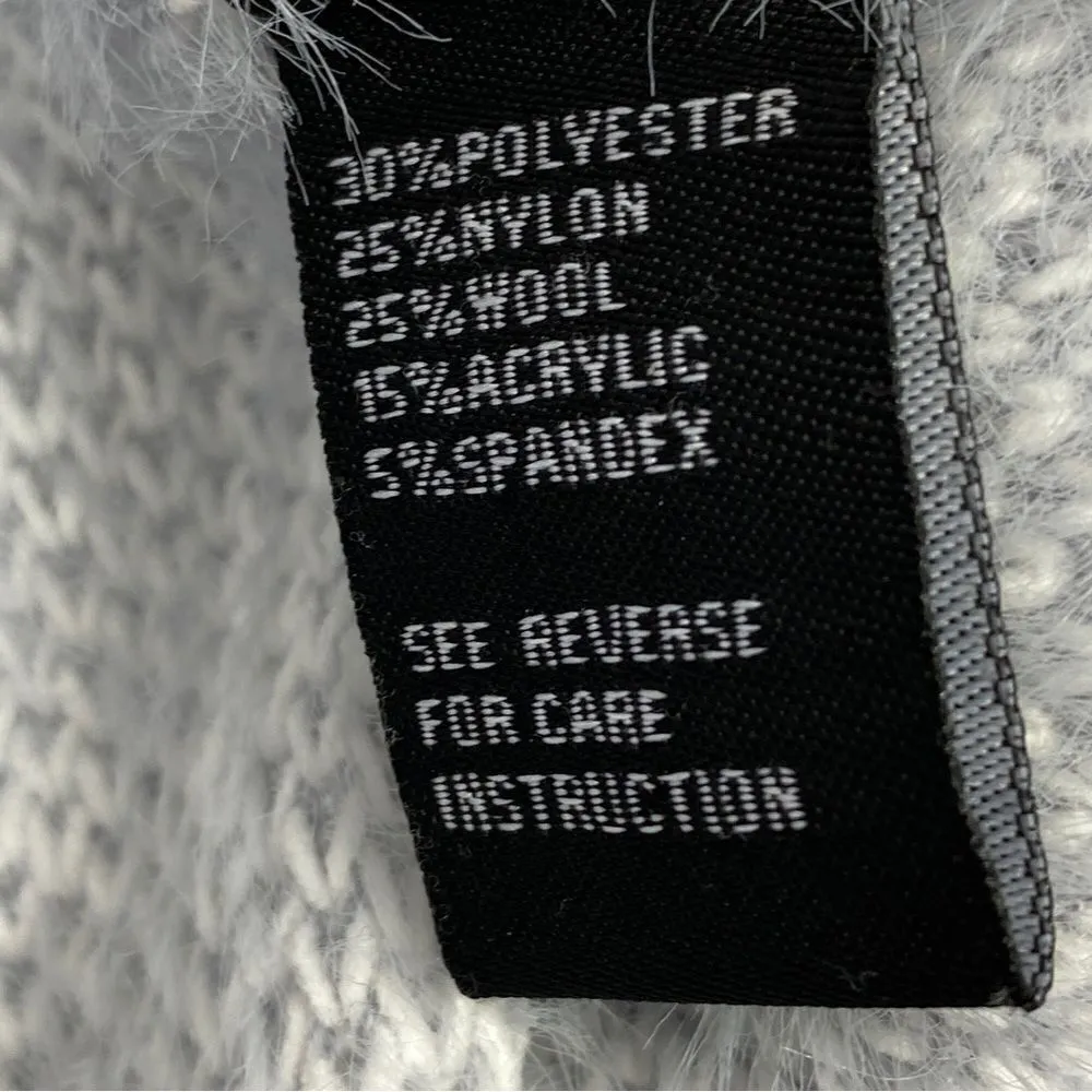 Cliche‎ Stars Fuzzy Crop Pullover Sweater Blue White Medium - Image 11