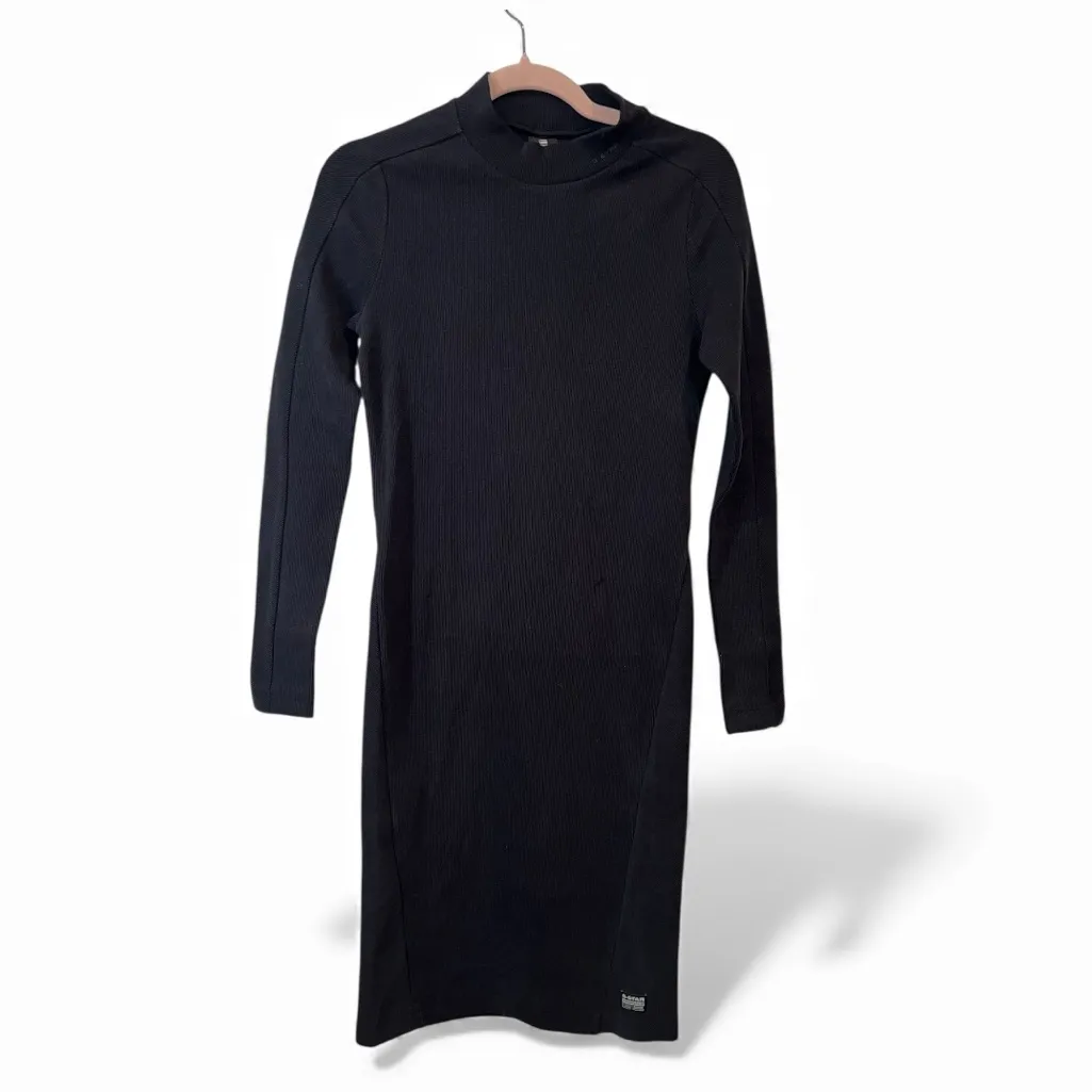 G-STAR RAW ERGONOMIC SLIM RIB DRESS WMN Size Medium NWT Color Dark Black - Image 6