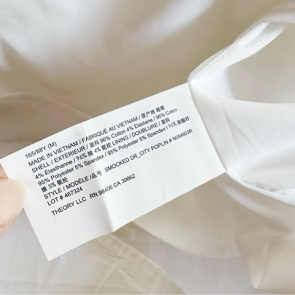 Theory City Smocked Stretch Poplin Midi Sundress MEDIUM - Image 9