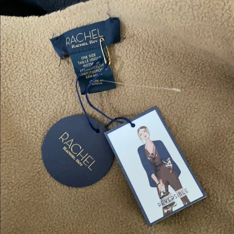 NWT Rachel Roy Reversible Kimono Sweater Cardigan Cape Poncho Colorblock Tan Size undefined - Image 6