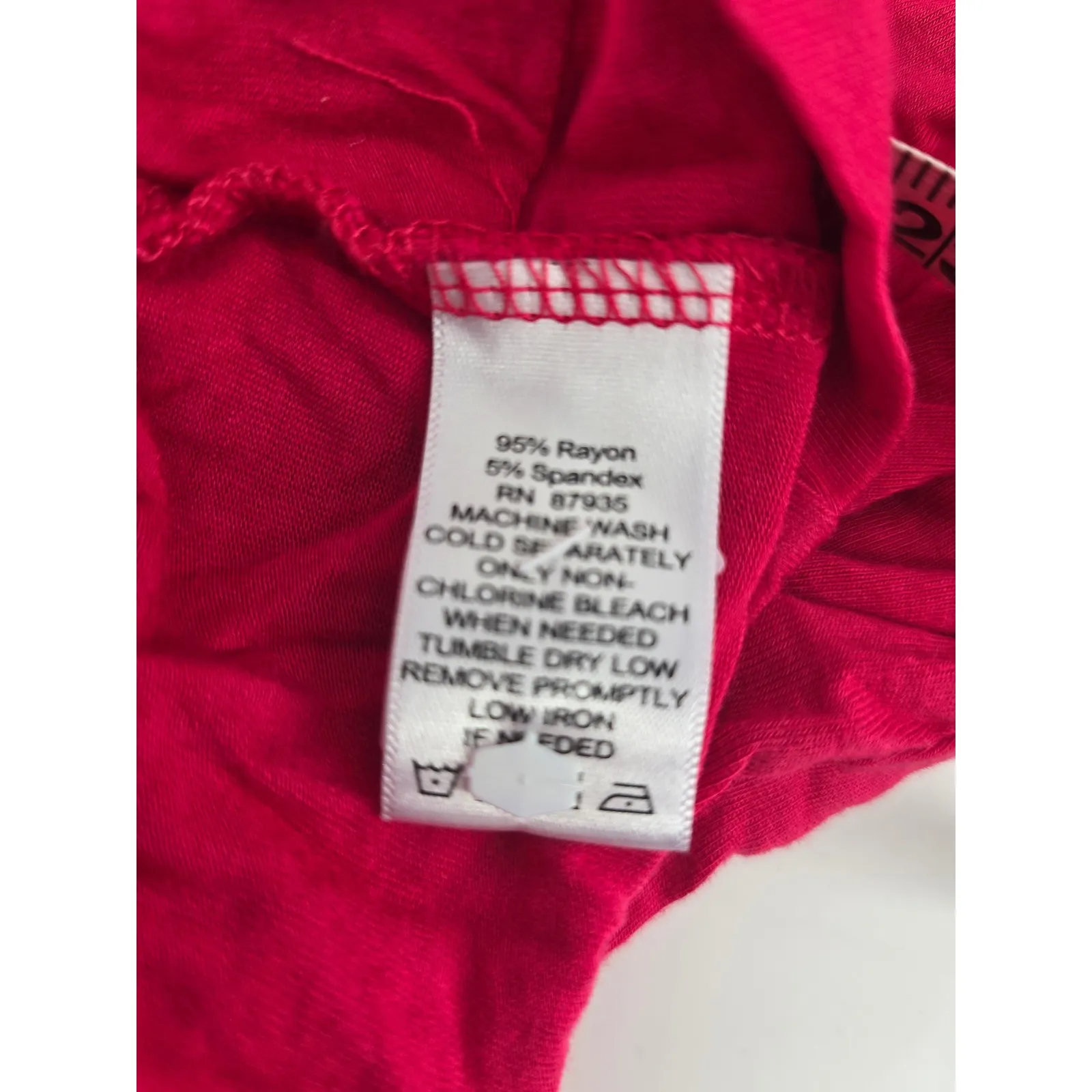 LOGO by Lori Goldstein Women's 1X Pink 3/4 Sleeve Tunic Pocket Top Rayon Spandex - Image 4