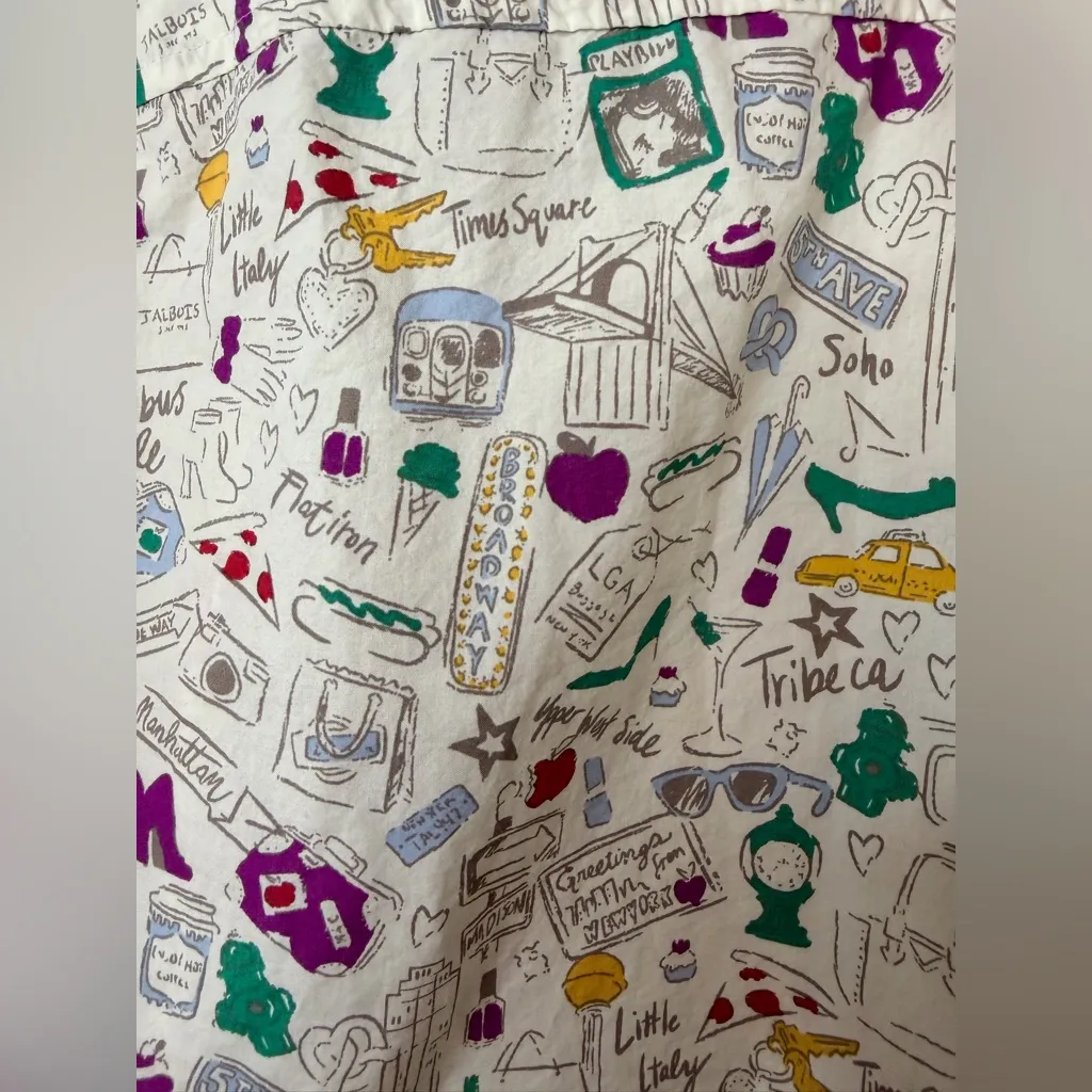 Talbots New York City Doodle Print Button Down Shirt - Image 4