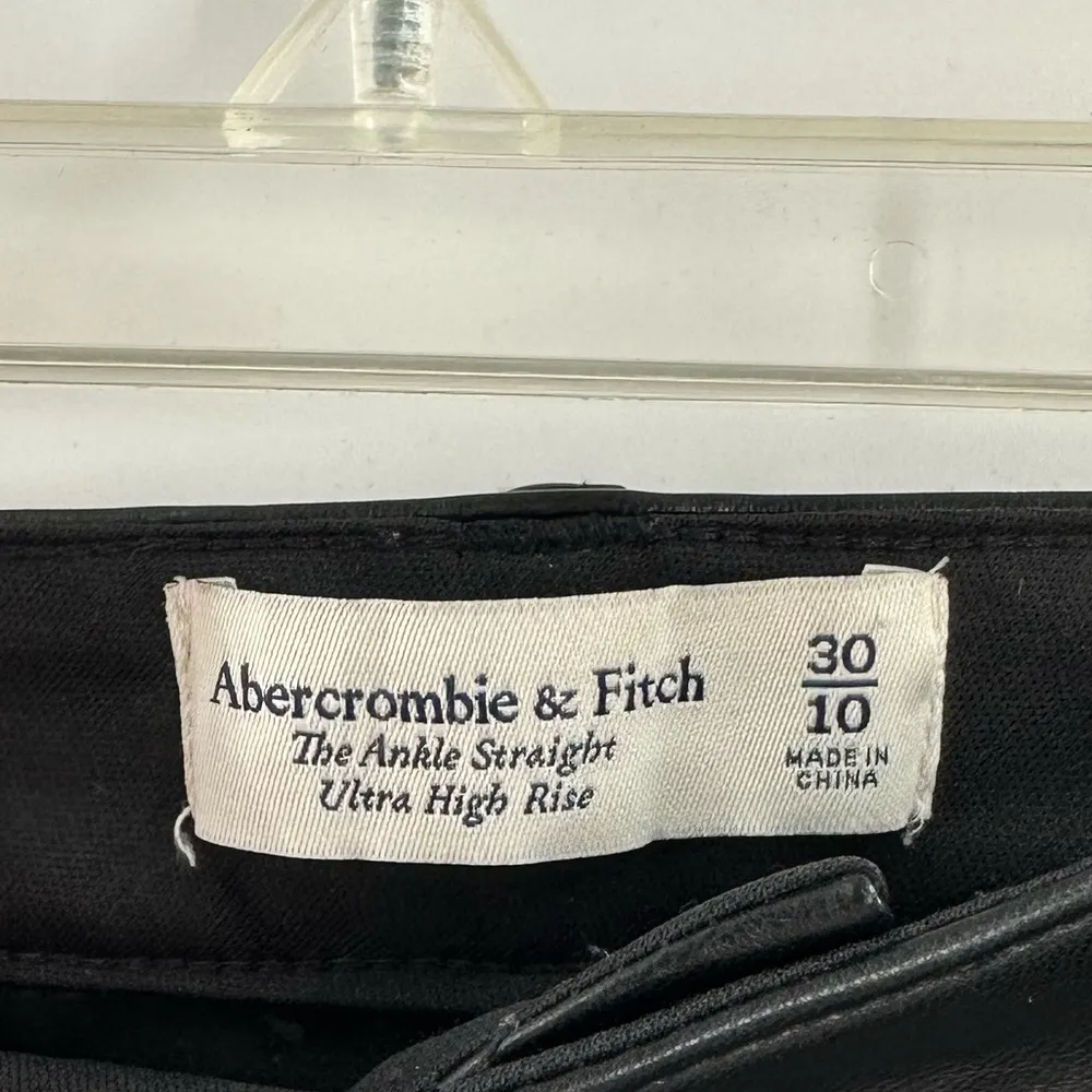 The Ankle Straight Ultra High Rise Faux Leather Black Pants - Image 6