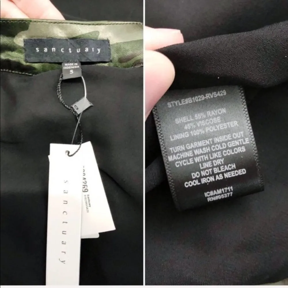 SANCTUARY Drea Satin Camo Off The Shoulder Top - Image 4