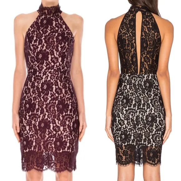 Keepsake The Label One Night Lace Dress: Fig (Wine/Burgundy) - Image 3