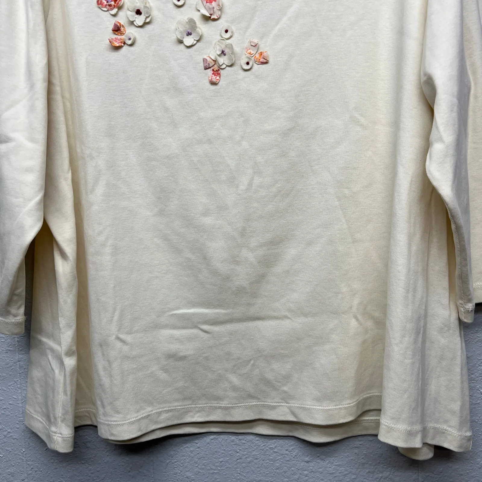 Coldwater Creek 3D Floral Top Womens 2X Fairy Boho Festival Hippie Sustainable - Image 4