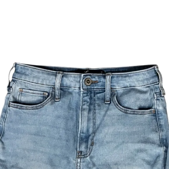 Hollister Ultra High Rise Super Skinny Blue Distressed Jeans Size 3R Y2K Grunge‎ - Image 3