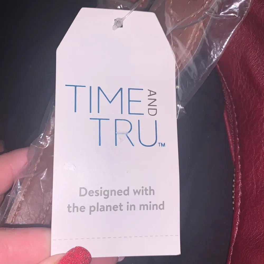 Time And Tru NWT Alice Crossbody red brown snake print leather - Image 9