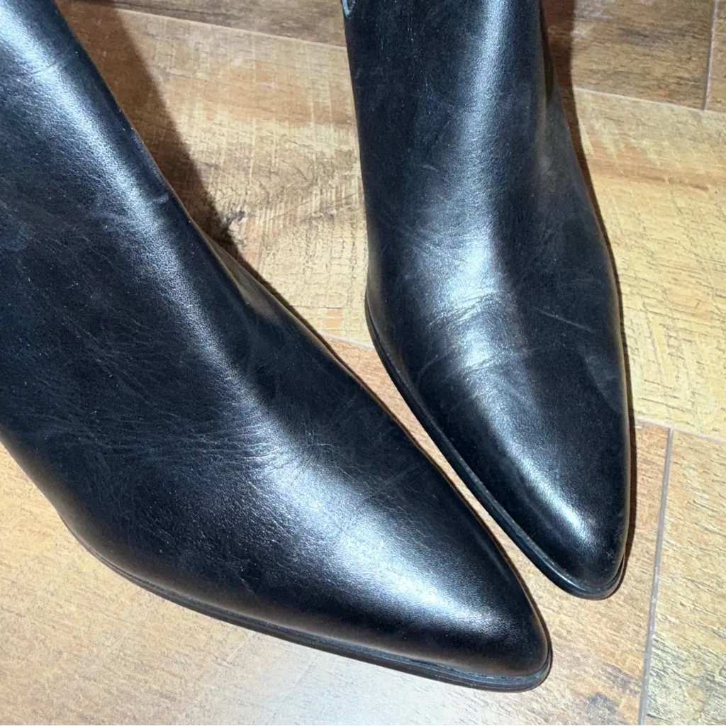 Tahari Bistro Black Leather Heeled Boots - Image 7