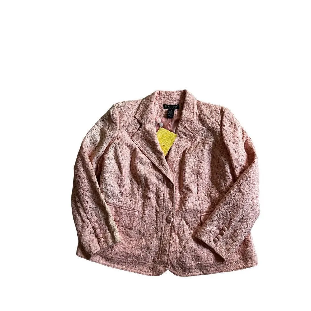 DIALOGUE VINTAGE DUSTY ROSE JACKET SIZE 1X - Image 6