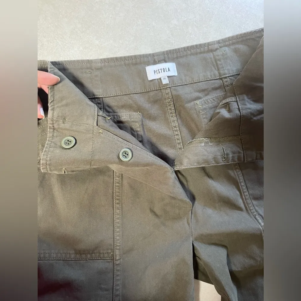 Pistola Women's Dark Green Olive Archer Tapered Jogger Cotton Pants Size 26 - Image 9