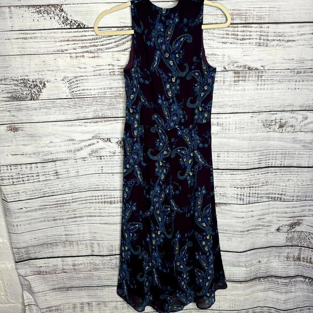 𝅺CABI Paisley Treasure Floral Style 3461 Midi Dress With Pockets Size 2 - Image 6