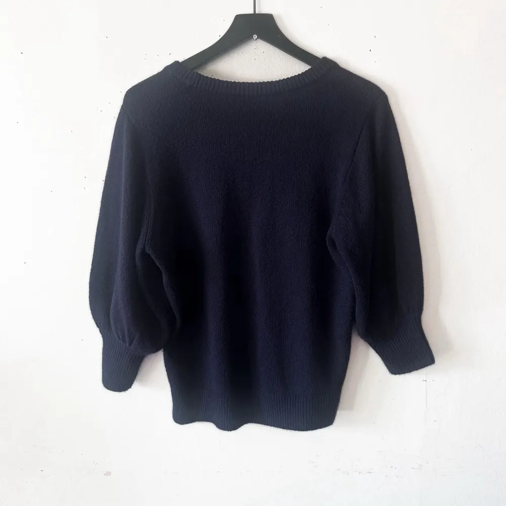 ELK Navy Puff Sleeve Sweater Cotton Wool Blend Size US 6 Blue - Image 2
