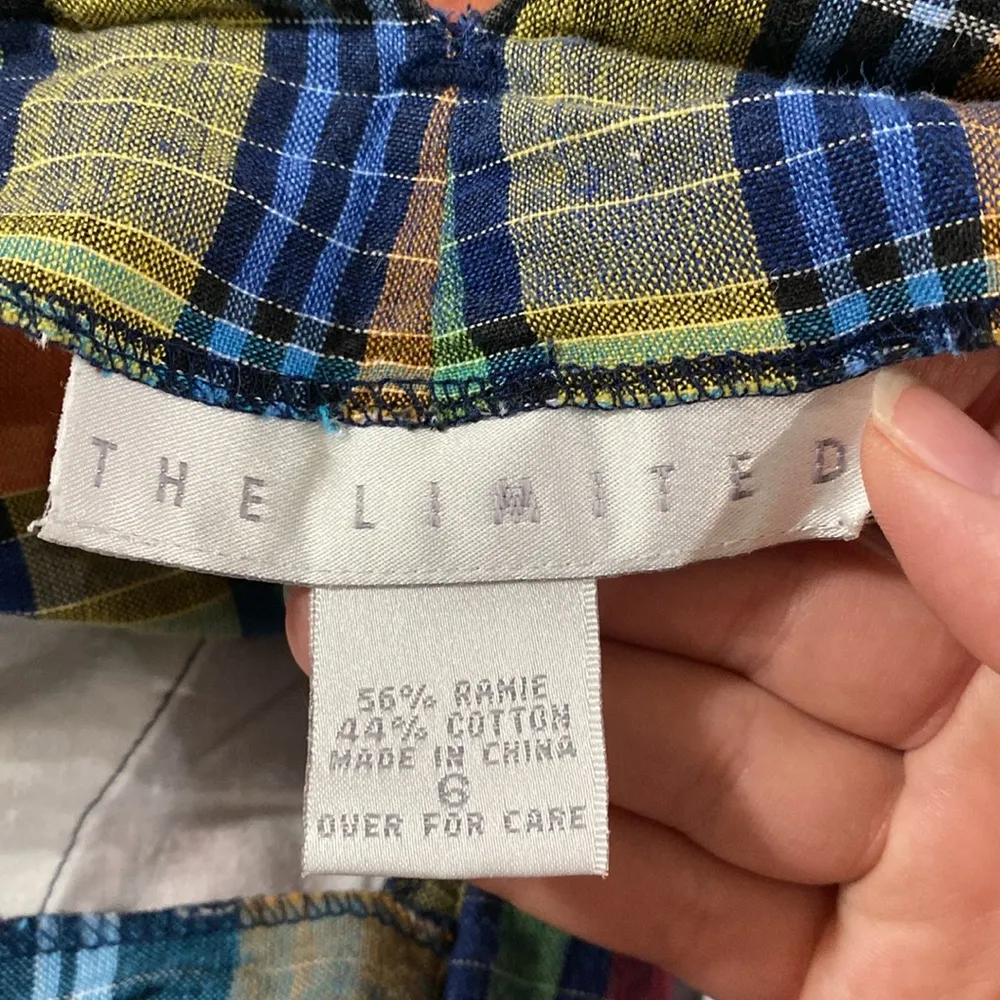 The Limited vintage Y2K colorful plaid high rise front pleat wide shorts size 6 - Image 8