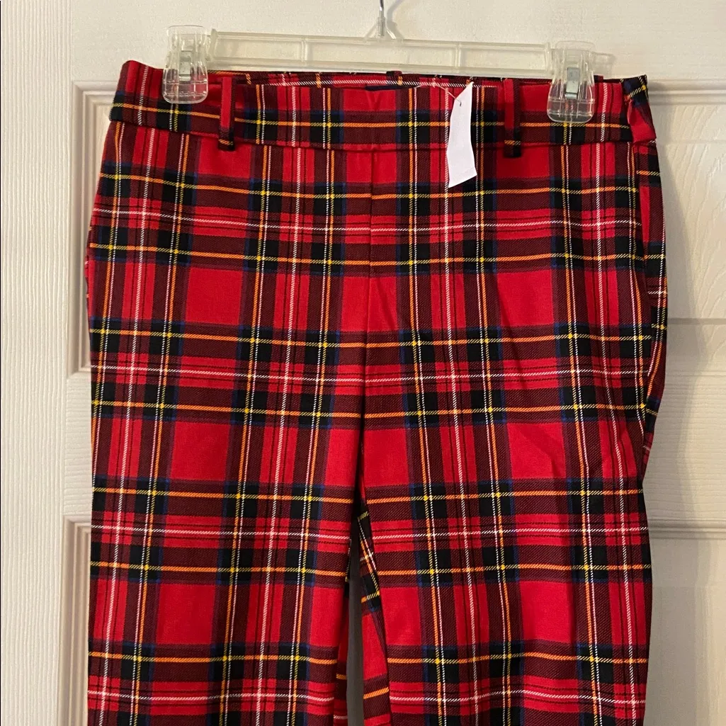 J. Crew Red Plaid Women’s Winnie Dress Pants size 2 brand new inseam 25” - Image 3