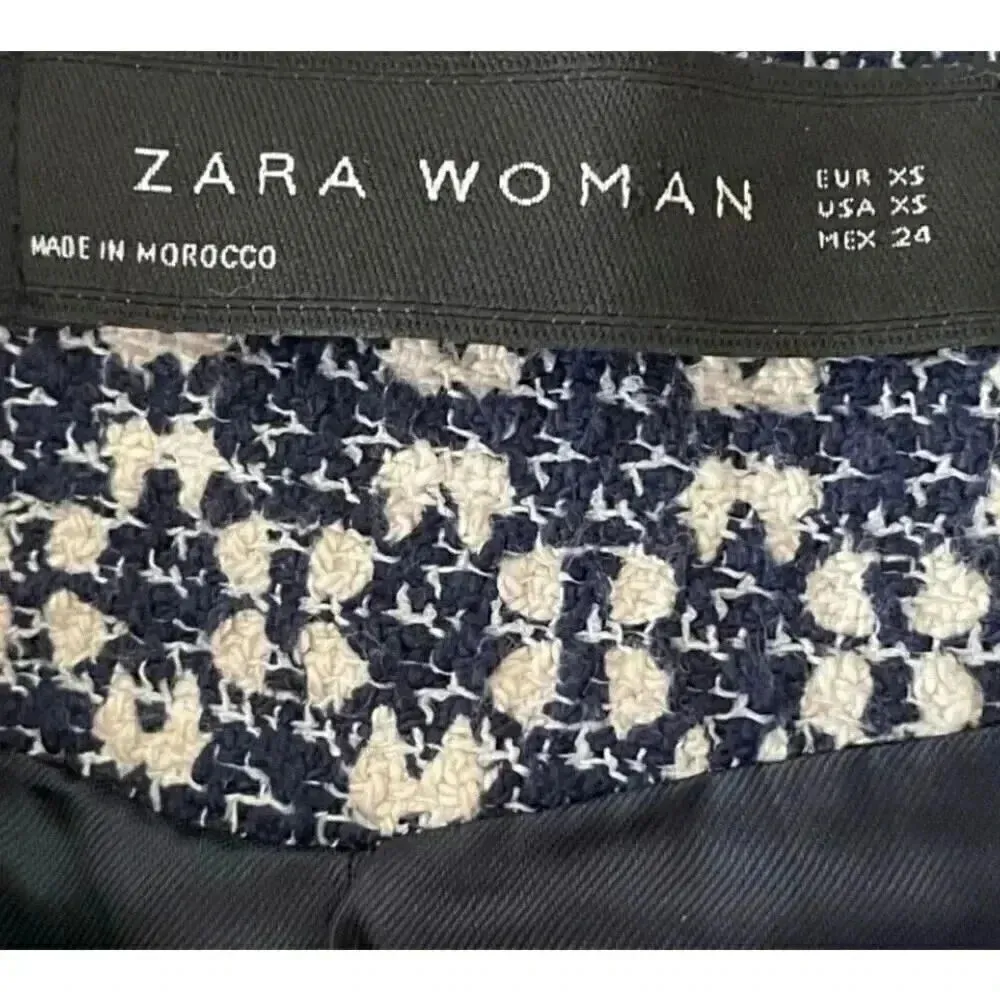 ZARA WOMAN BLUE PRINTED COAT BOHEMIAN JACQUARD JACKET 'LONG COAT' SZ XS - Image 9