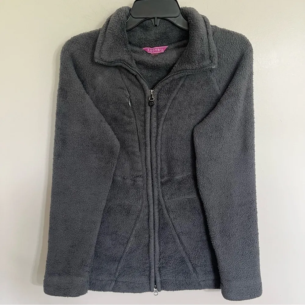 Women’s‎ Soybu Fleece Full Zip Jacket Sweatshirt Size Large Gray - Image 2