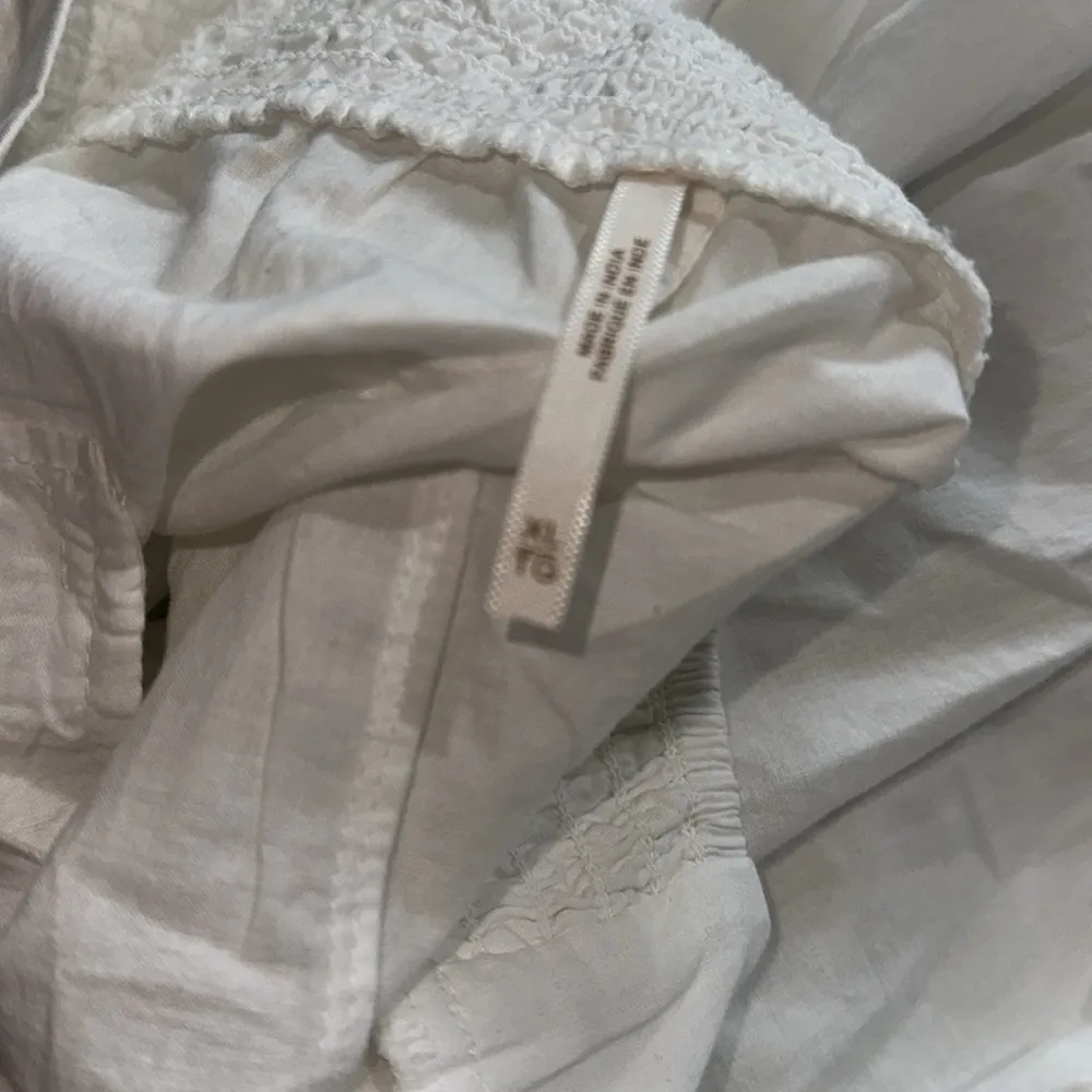 NWOT Free People Pleated Wide Leg Cotton Pant White XL - Image 7