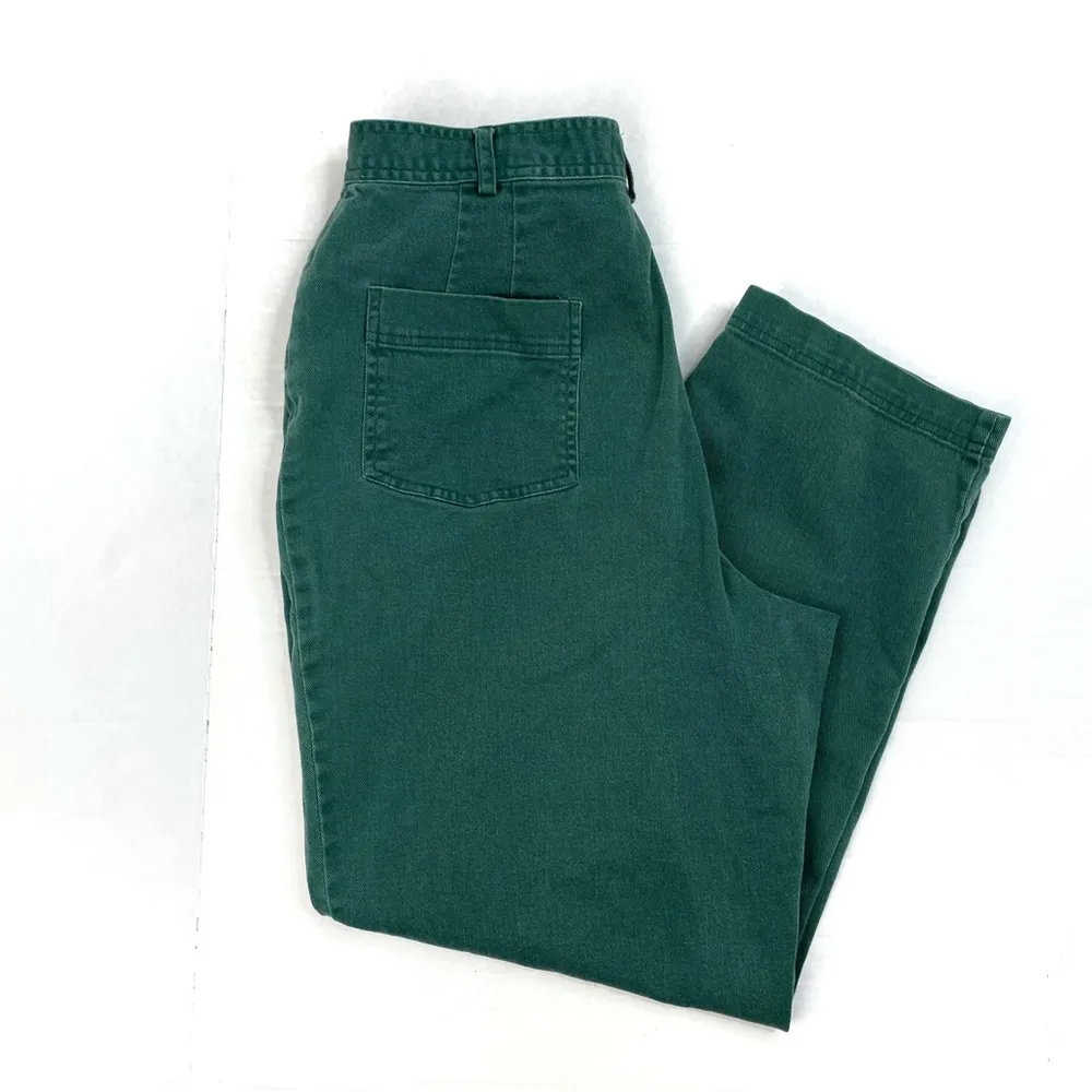 Vintage Dark Green High Waisted Tapered Leg Jean Trouser Size 30 - Image 2