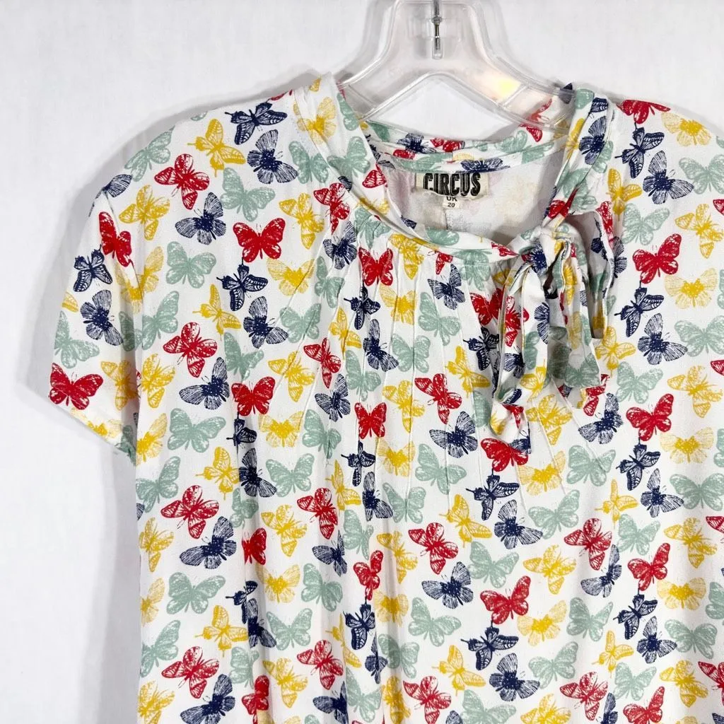 Circus by Sam Edelman Plus Size 20 Top Butterfly All Over Print Tie Neck 866 - Image 3