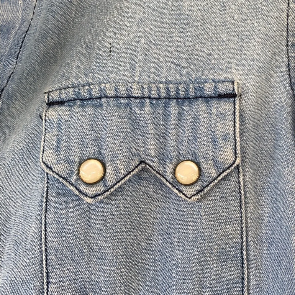 ASOS  denim pearl snap button down - Image 3