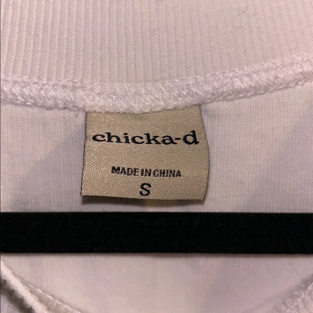 Chicka-d  Seaside White Corded Long Sleeve Sweatshirt Size Small Oversized - Image 6