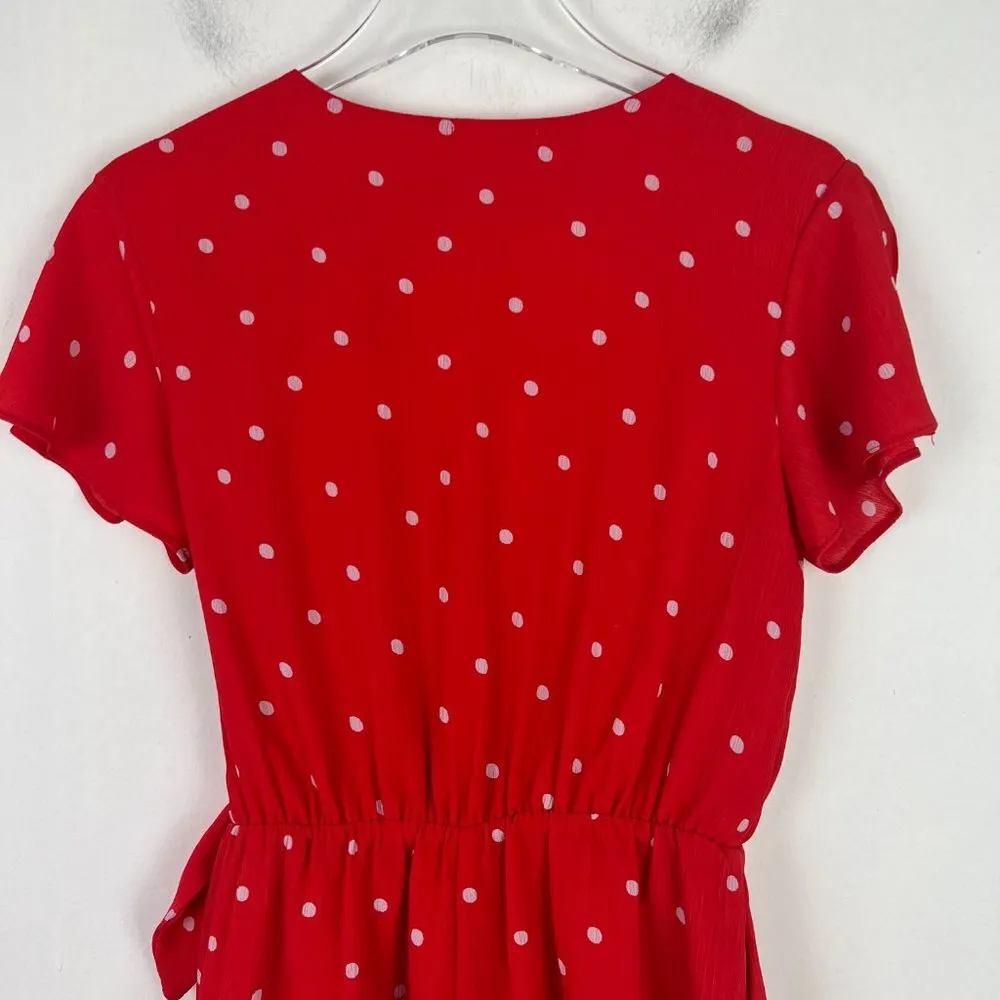 Polka Dot Tie Romper Lipstick Red Size Small S EUC L2611 - Image 14
