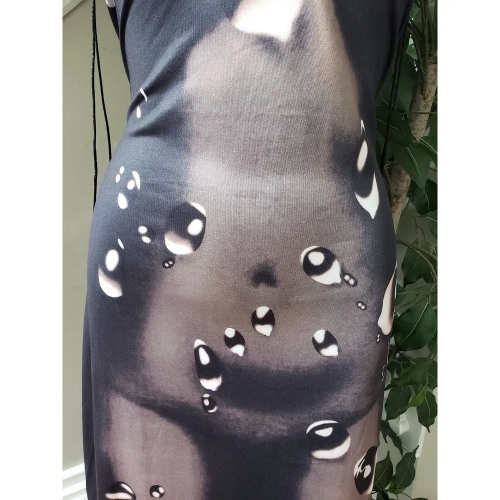 Cape Clique Women Black & Beige Polyester Strappy Long Maxi Raindrop Dress 12 - Image 3