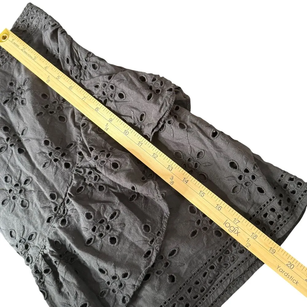 Express Short Skirt Womens 8 Black Eyelet Embroidered Tiered Cottage BOHO‎ - Image 9