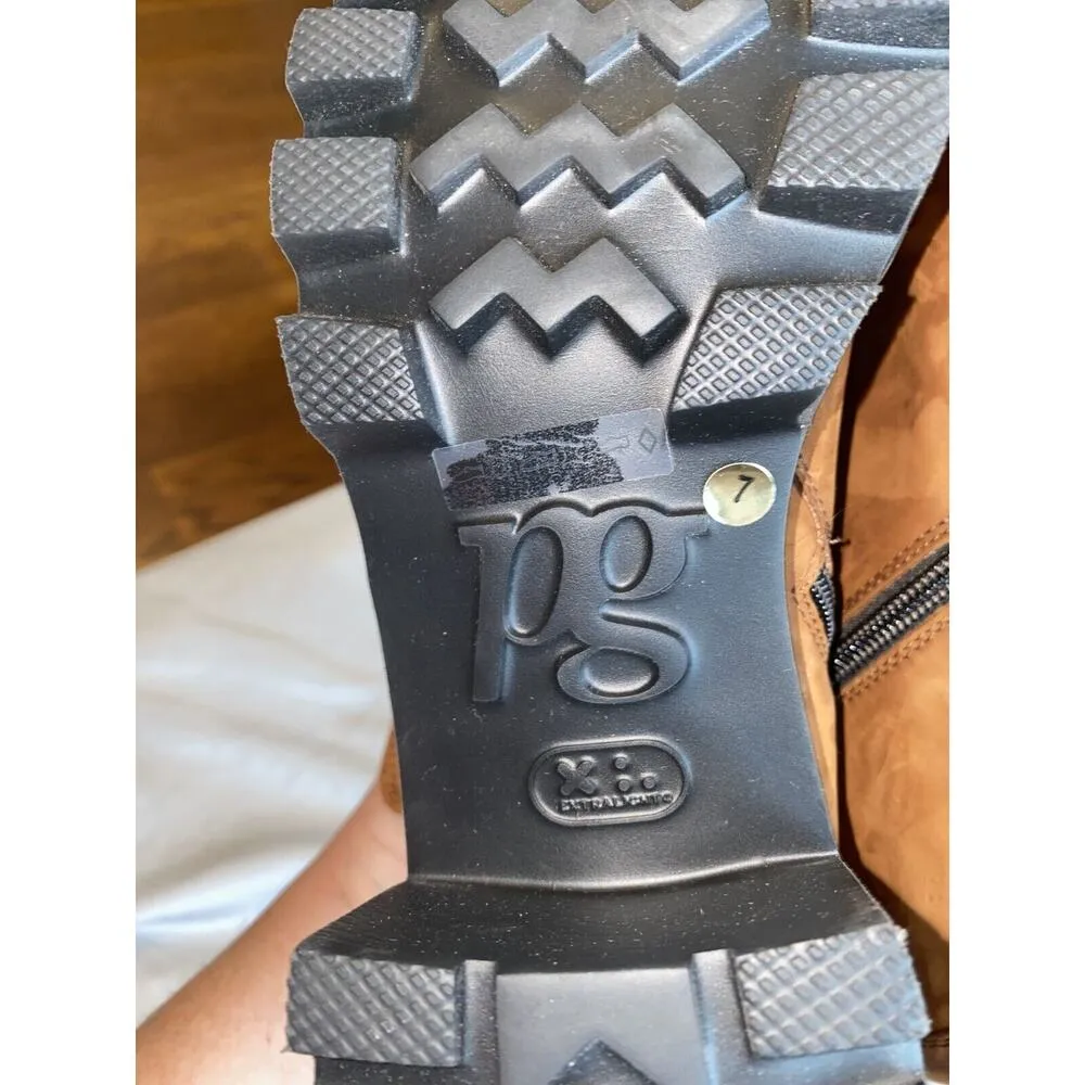 Paul Green Bootie Women's 9 Brown Leather Side Zip Block Heel Buckle Ankle S47 - Image 4