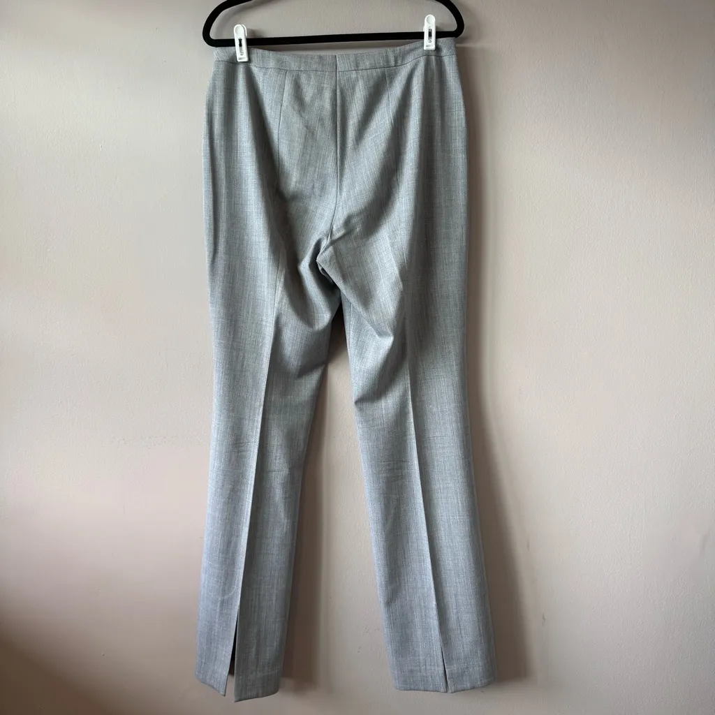 Escada Women’s Light Grey Wool Side ZipTrousers Size‎ 42 Gray - Image 5