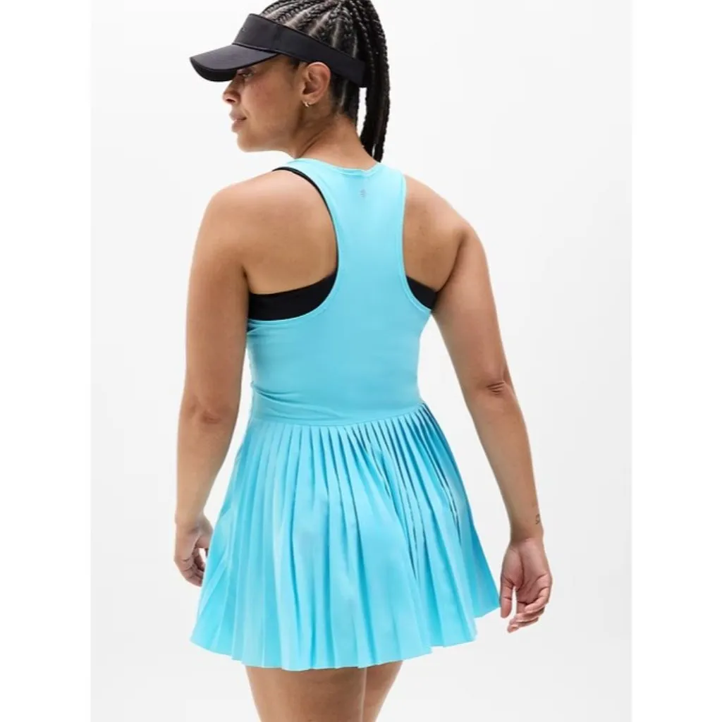 New Athleta XS Match Point Pleated Dress X-Small Aqua BlueTennis - Image 4