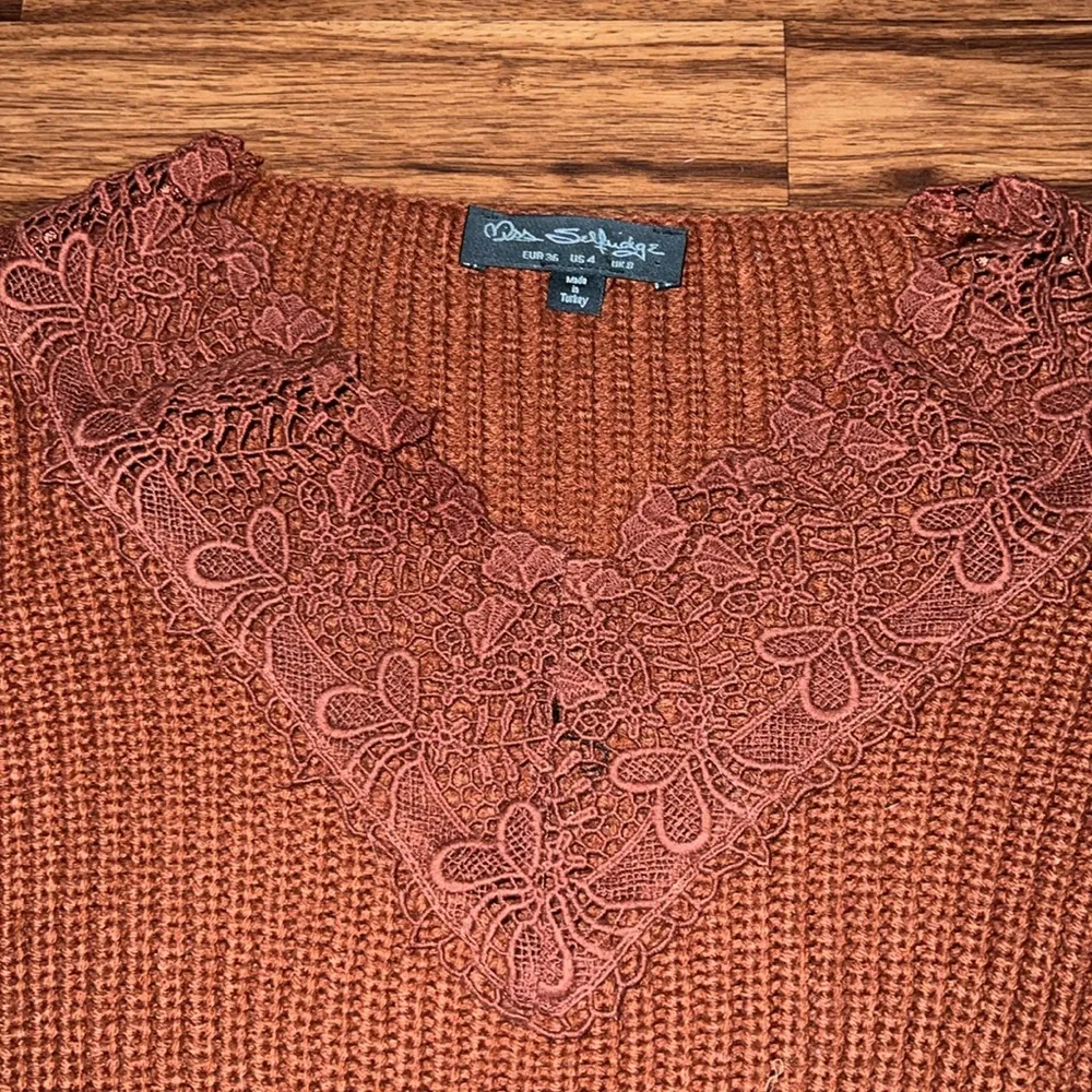 NWOT LACE cropped sweater - Image 2