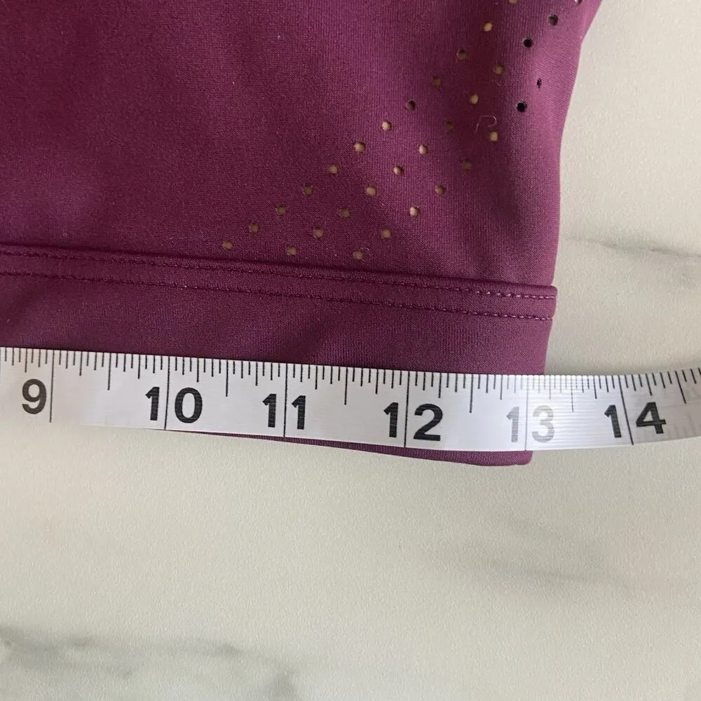 Buffbunny Lit Laser Cut Sports Bra Burgundy Athletic Yoga Sporty Athleisure Sz S - Image 9