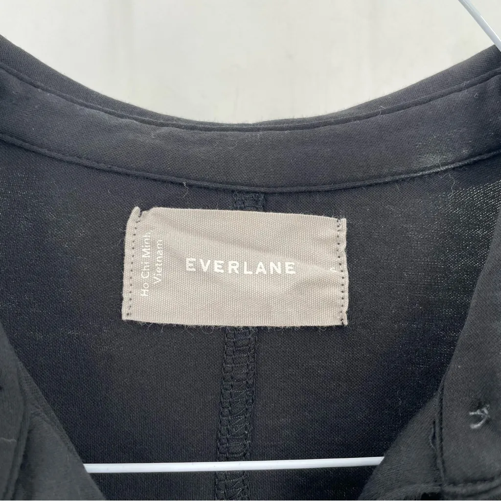 Everlane The Luxe Cotton Button Front Collared Long Sleeve Casual Shirtdress - Image 9