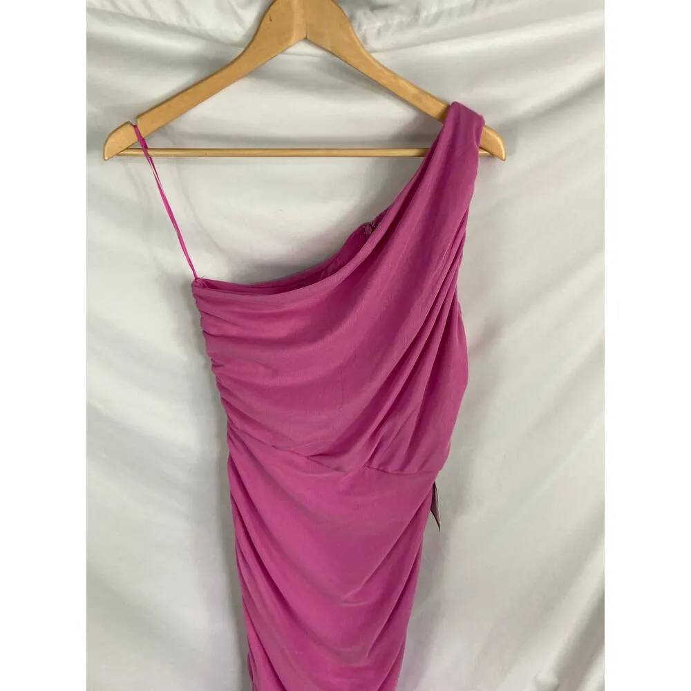 NWT LOVE BY DESIGN - One Shoulder Bodycon Midi Dress Super Pink XL - Image 4