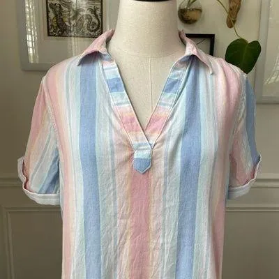 Southern Tide Kamryn Resort Stripe Dress Boat Blue $138 M - Image 3