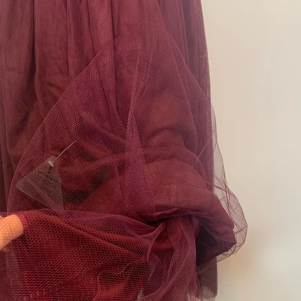 Bariano Australia Odette Tulle Midi Dress Wine Off Shoulder Sweetheart - Image 10