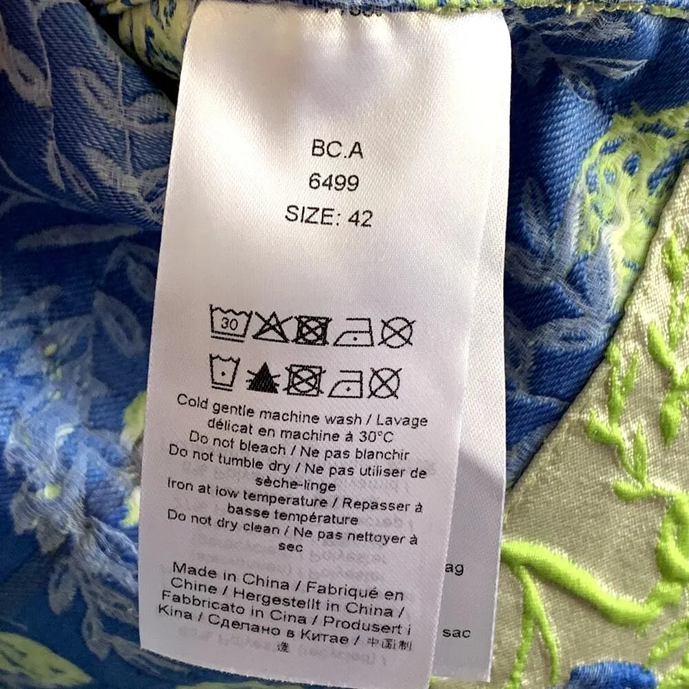 NEW Ganni Floral Jacquard Off The Shoulder Blouse in Green - Image 8