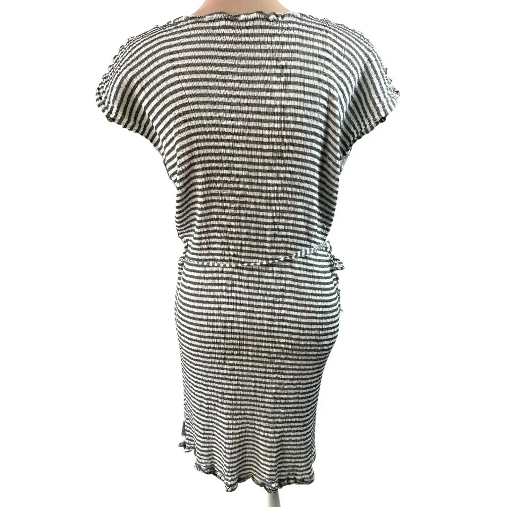 Cauliflower by Issey Miyake Gray Stripe Pleats Crinkle Dress One Size Size undefined - Image 5