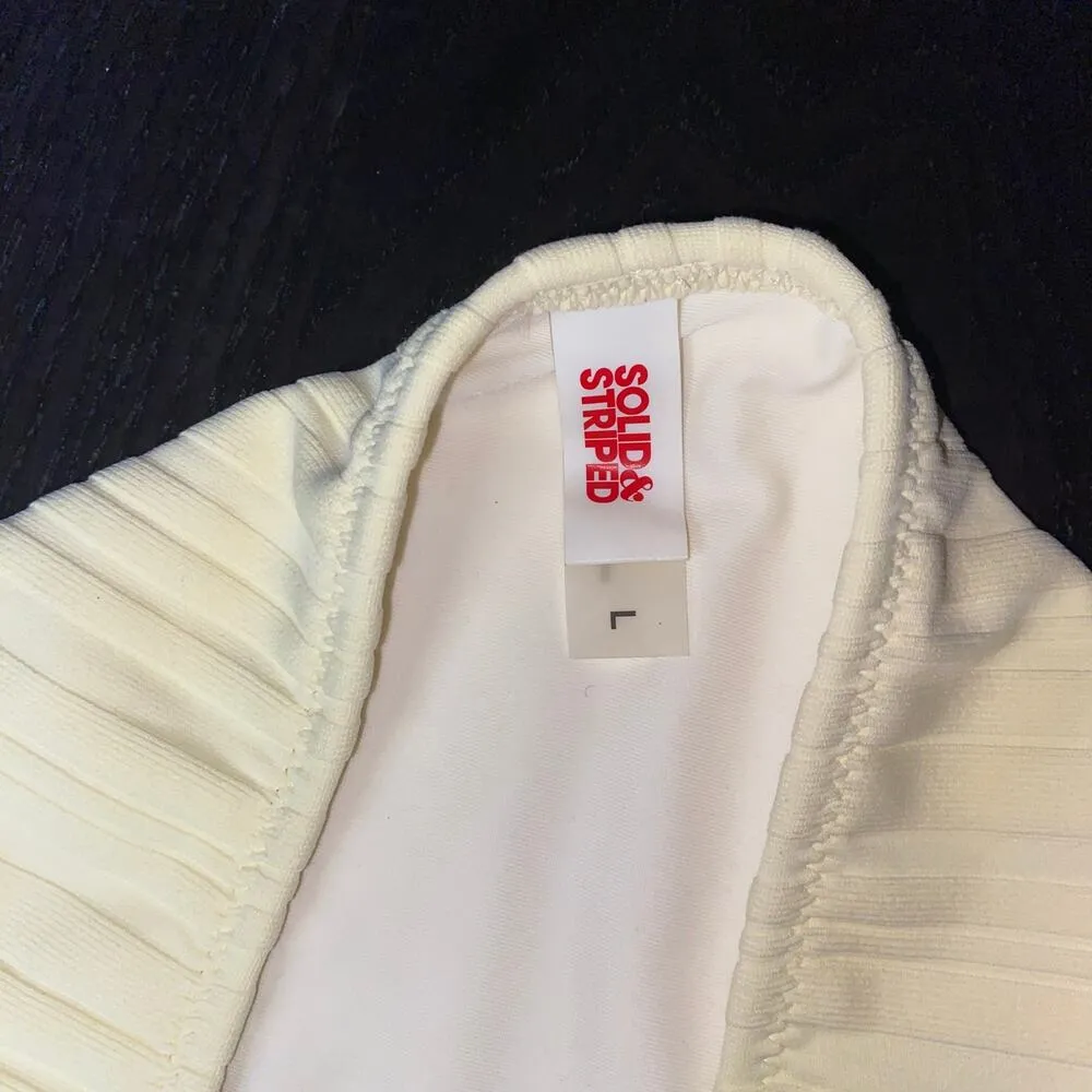 NWOT Solid & Striped Yellow Blonde Rib Ribbed Elle Bikini Bottoms Women's Large - Image 6