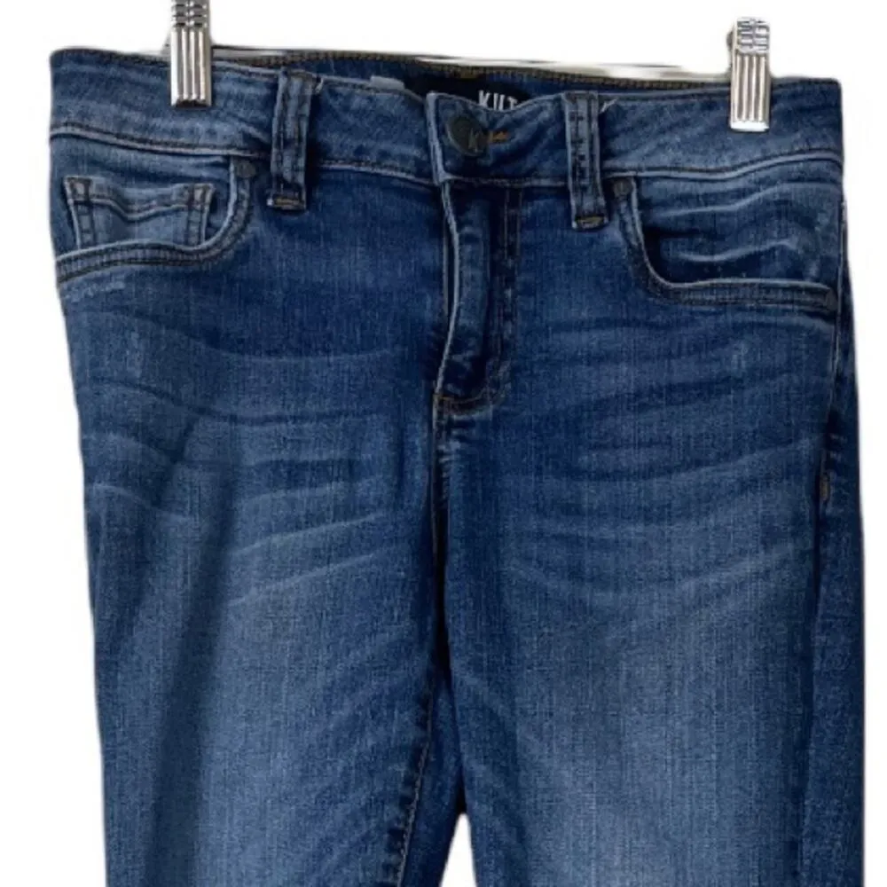 Kut from the Kloth Connie Ankle Skinny Raw Hem Medium Wash Mid Rise Jeans Size 0 - Image 5