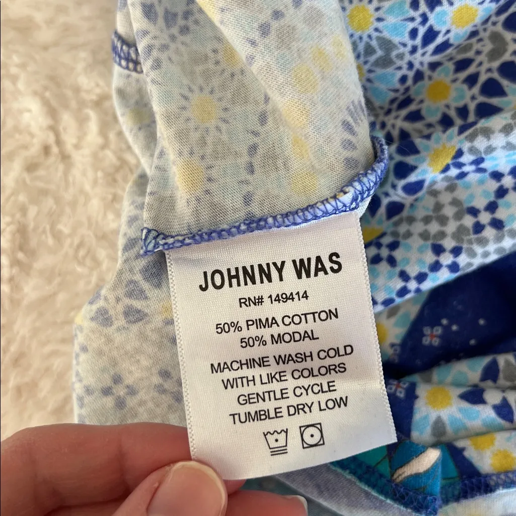 Johnny Was Tee Shirt Dress Koi Fish Flowers XL - Image 5