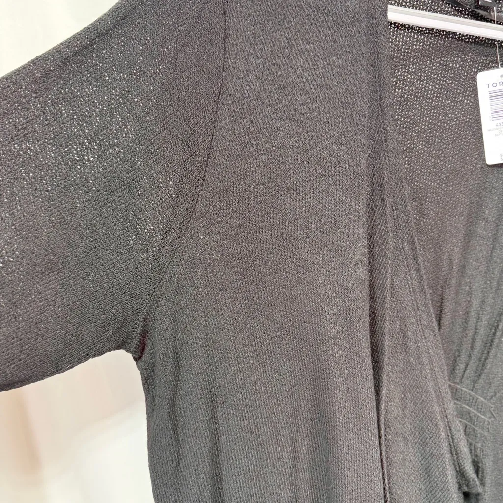 NWT Torrid Hacci Drape Front Anorak Cardigan - Deep Black 2x - Image 4
