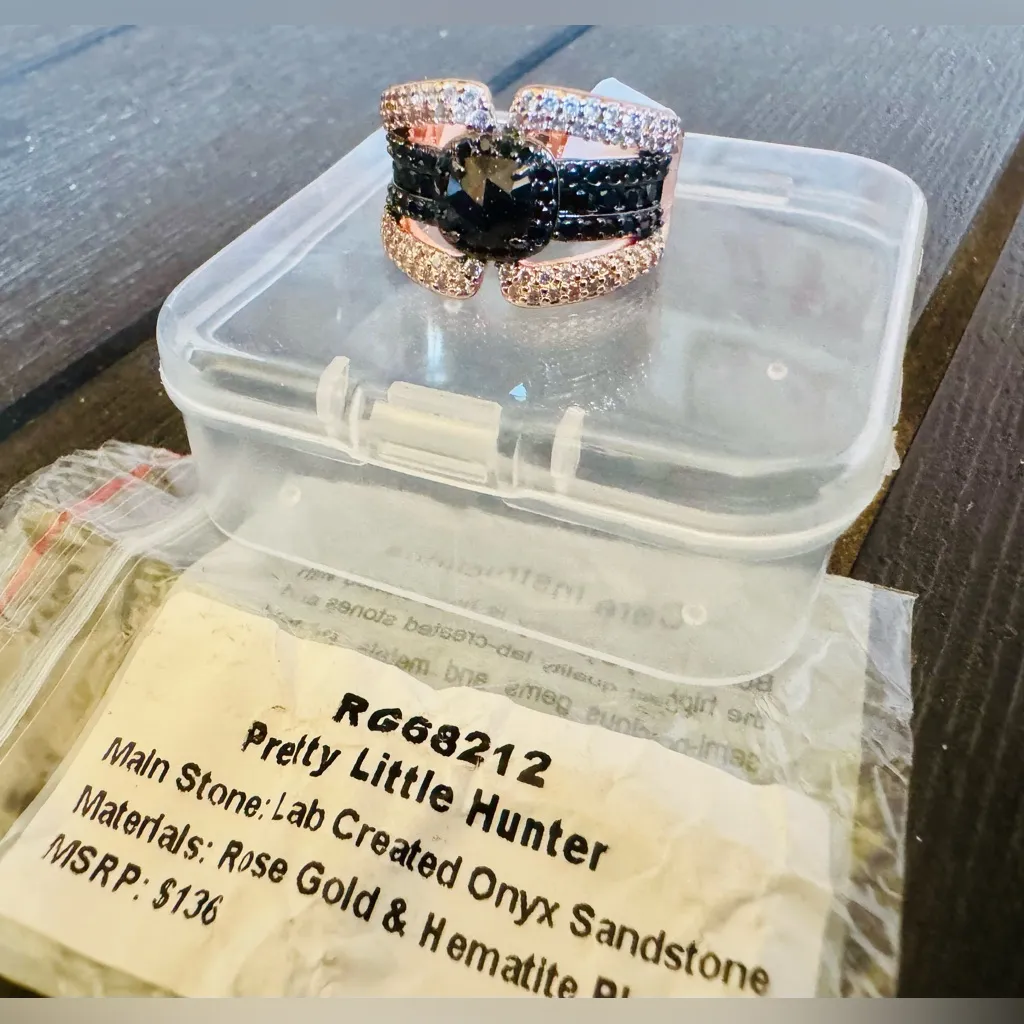 BP Onyx Sandstone on Rose Gold/Hematite, RG68212 Pretty Little Hunter size 8 Black - Image 4