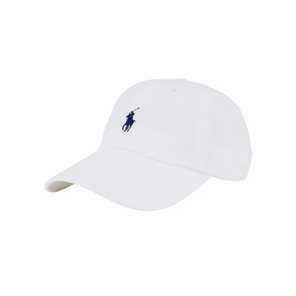 Polo Ralph Lauren Chino Cap in White & Marlin Blue One Size Unisex Hat Mens - Image 5