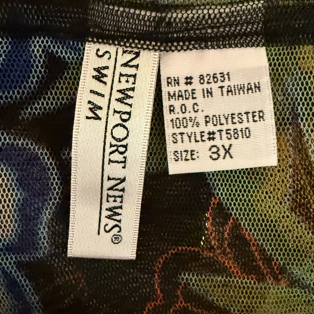 Newport News Swim Sheer Long Sleeve Floral Scoop Neck Cover Up Blouse Black 3X‎ - Image 5