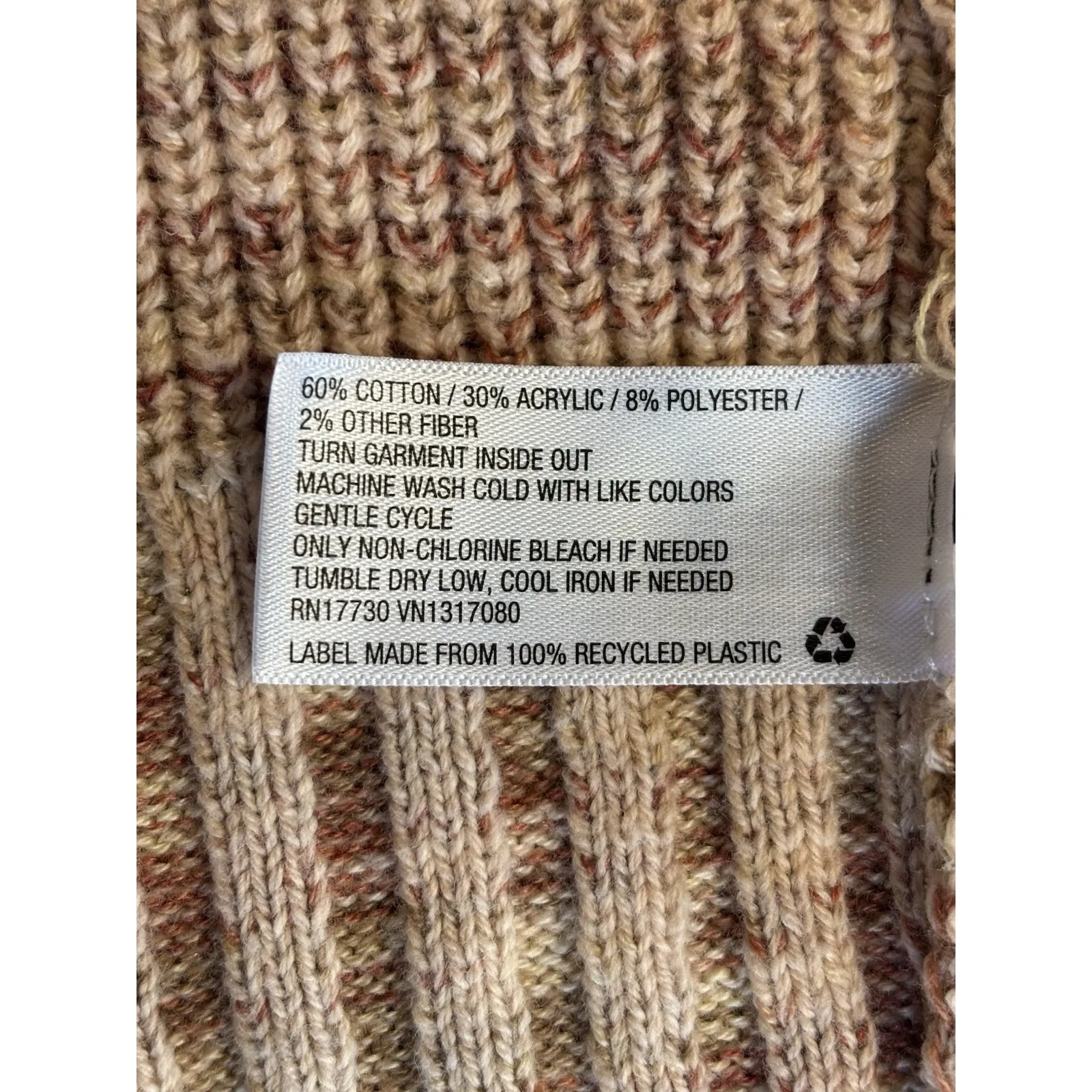 Knox Rose Open Cardigan Long Sleeve Knit Size L Pockets Oversized Cream/Pink - Image 6