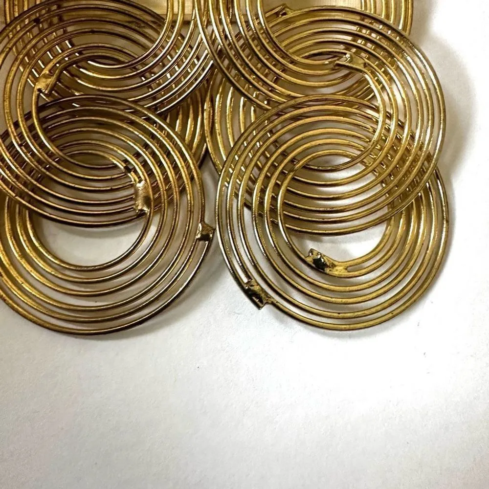 Macys gold tone circle spiral statement earrings - Image 4