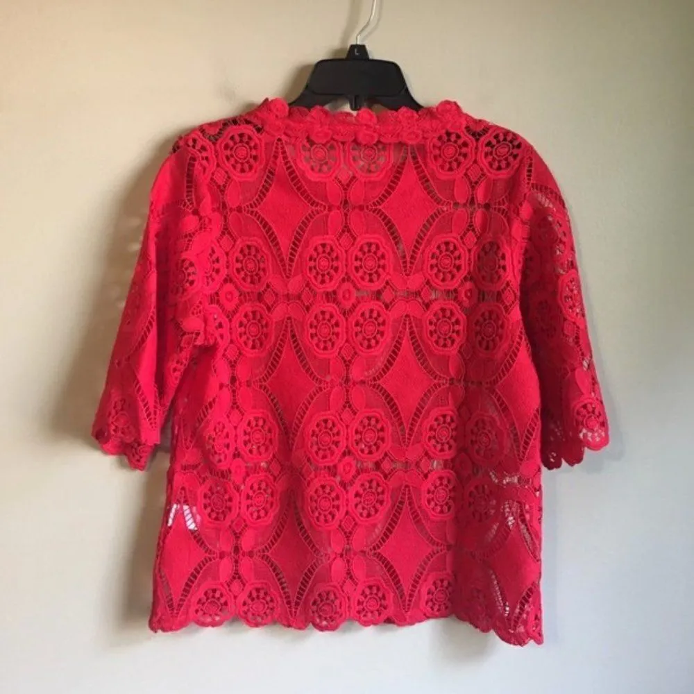 Umgee small lace red short sleeved top - Image 2